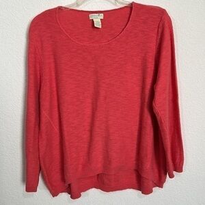 Caribbean Joe Cotton Knit Pullover Crew Neck Long Sleeves